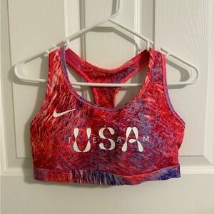 Nike Red and Blue Dri-FIT Sports Bra